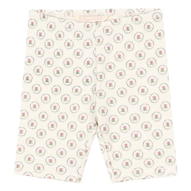 Short Cycliste Géométrique Coton Bio | Ecru