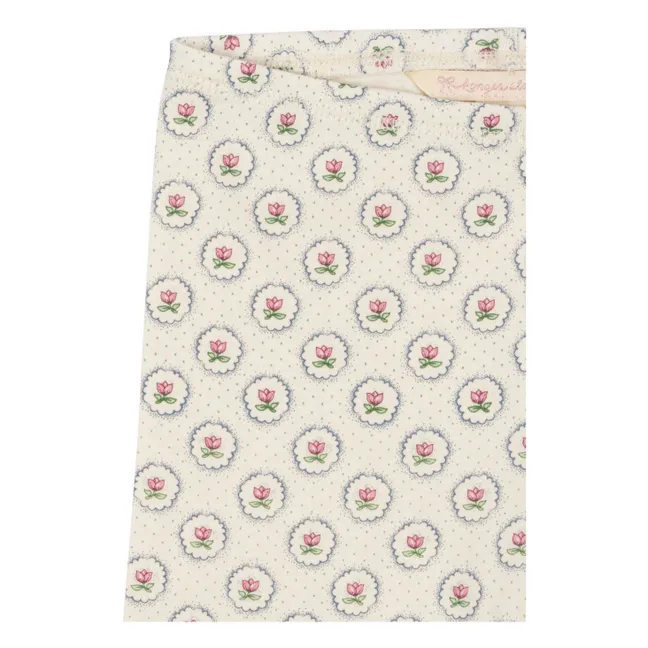 Short Cycliste Géométrique Coton Bio | Ecru