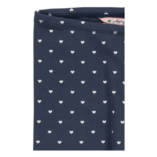 Short Cycliste Pois Coton Bio | Bleu foncé