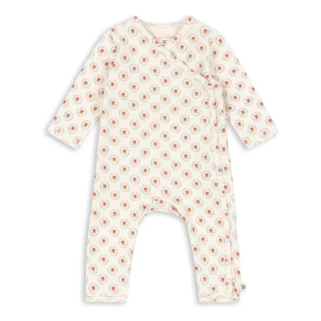 Geometric organic cotton jumpsuit | Ecru