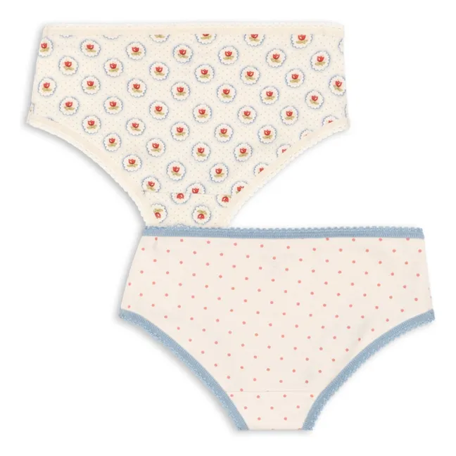 Lot de 2 Culottes Pois Coton Bio | Ecru