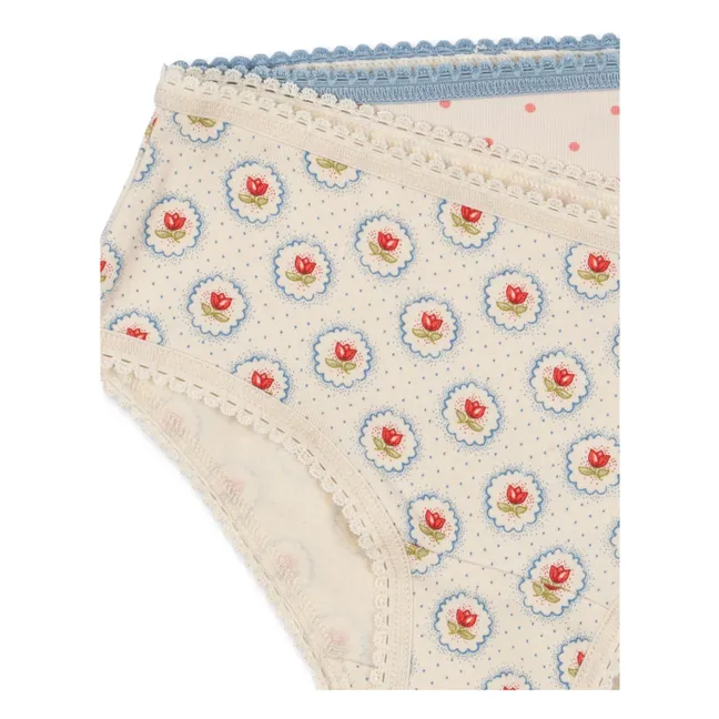 Lot de 2 Culottes Pois Coton Bio | Ecru