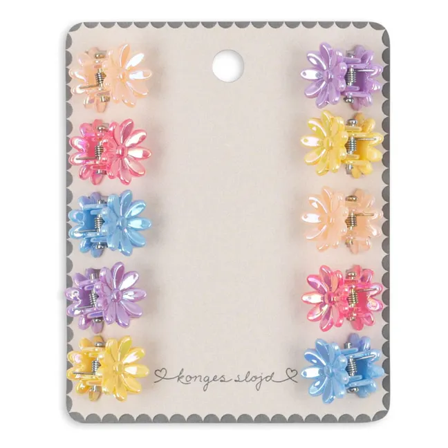 Pack of 10 Mini Flower Clips | Pink