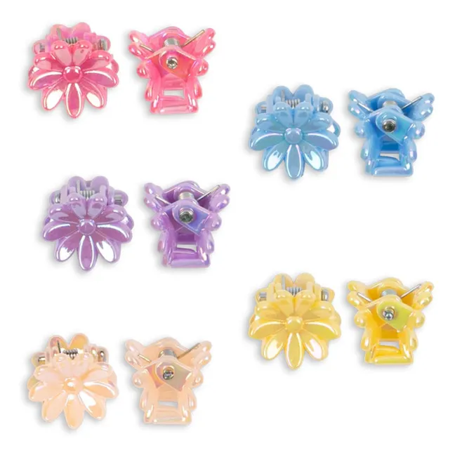 Pack of 10 Mini Flower Clips | Pink