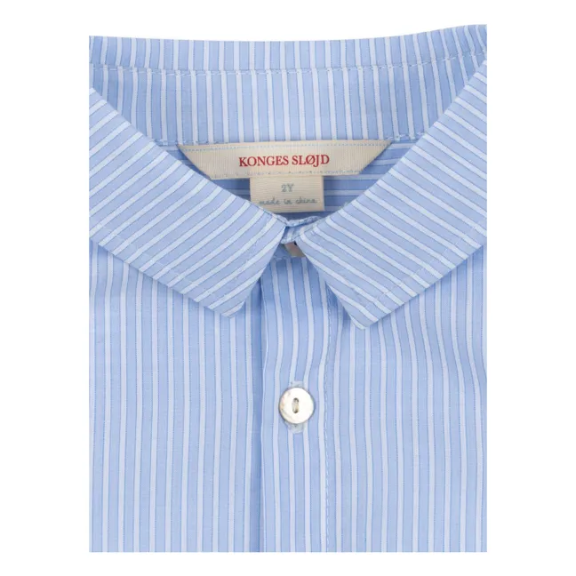 Chemise Wes Rayée Citron Coton Bio | Bleu