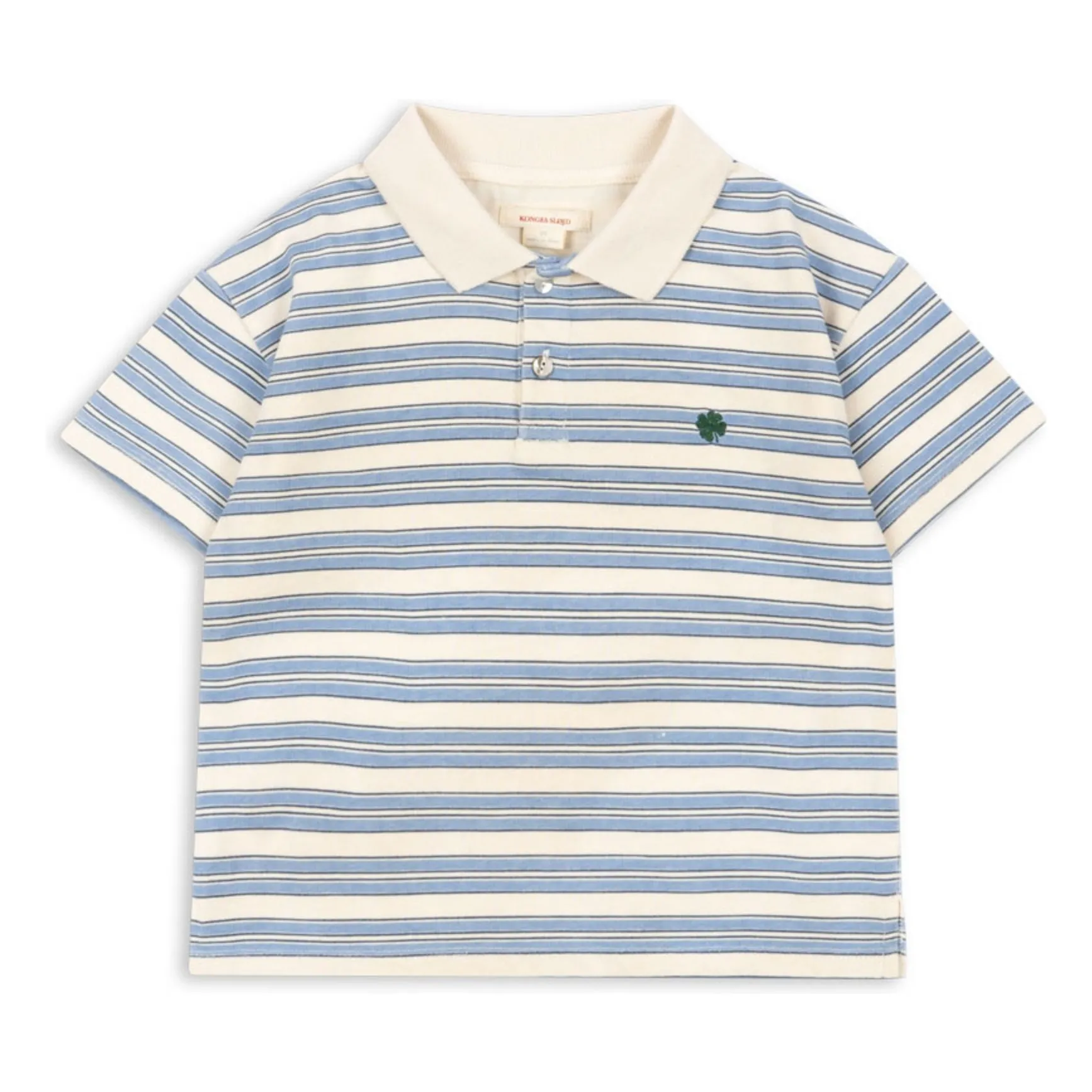 Konges Sløjd Blue Spotty Striped Organic Cotton Polo Shirt