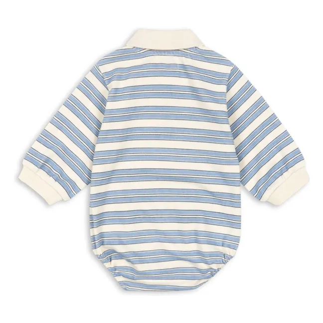 Barboteuse Spotty Rayée Coton Bio | Bleu