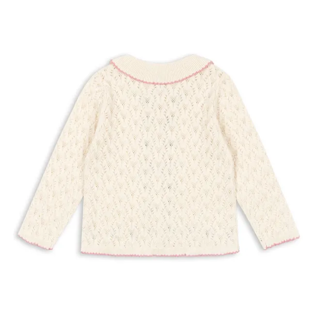 Cardigan Ajouré Rosier | Ecru