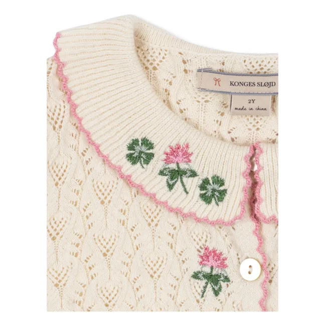 Strickjacke Ajouré Rosenstrauch | Seidenfarben