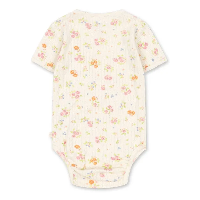 Body Côtelé Manches Courtes Minnie Coton Bio | Ecru