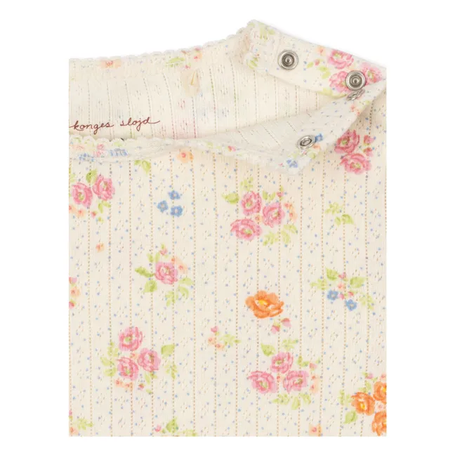 Body Côtelé Manches Courtes Minnie Coton Bio | Ecru