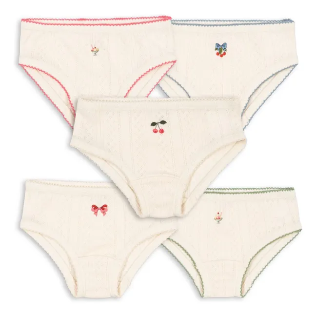 Lot de 5 Culottes Minna Coton Bio | Ecru