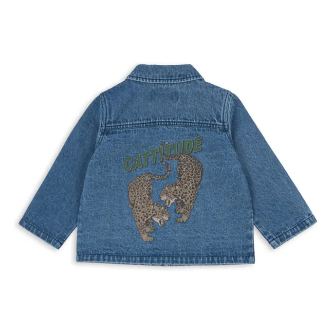 Chaqueta de algodón orgánico Denim Magot Cheetah | Azul