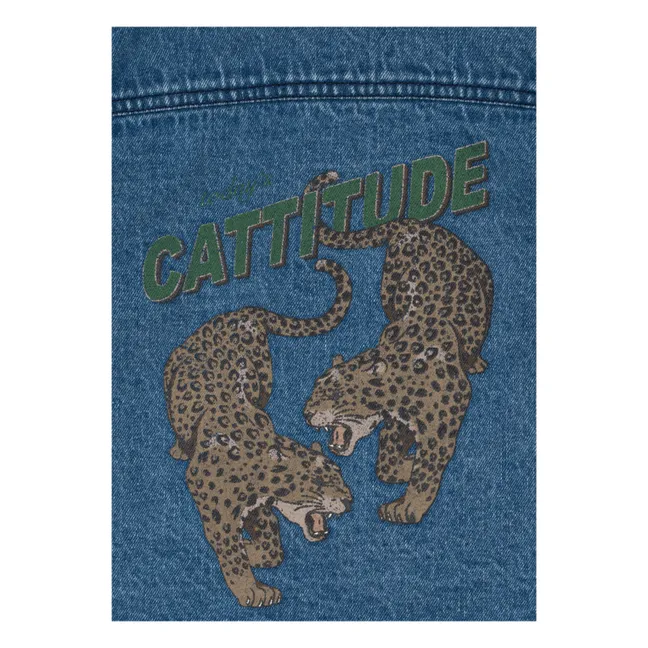 Chaqueta de algodón orgánico Denim Magot Cheetah | Azul