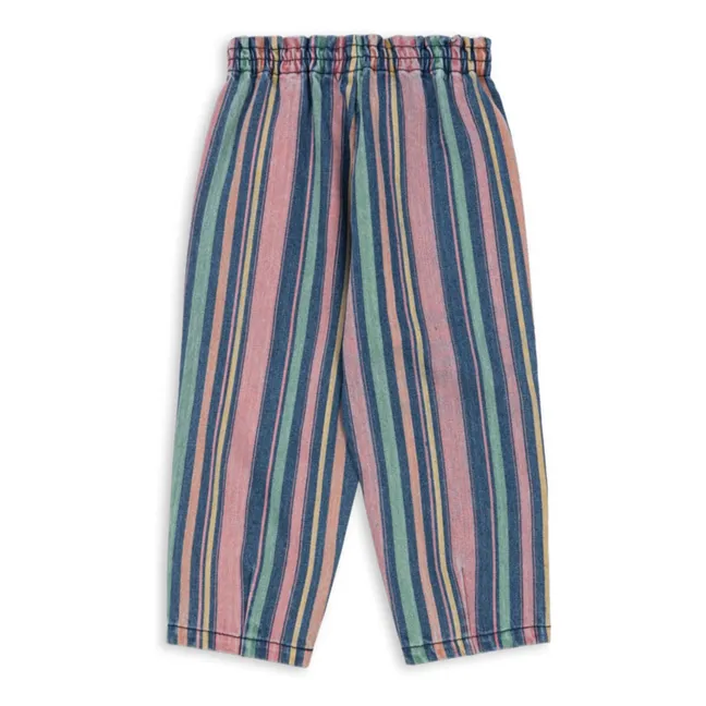 Pantalon Magot Rayé Coton Bio | Bleu
