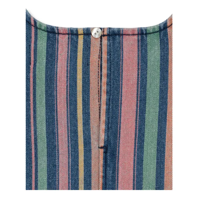 Vestido Magot de rayas de algodón orgánico | Azul