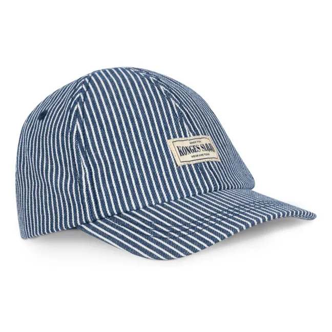 Gorra de algodón ecológico a rayas Luc | Azul