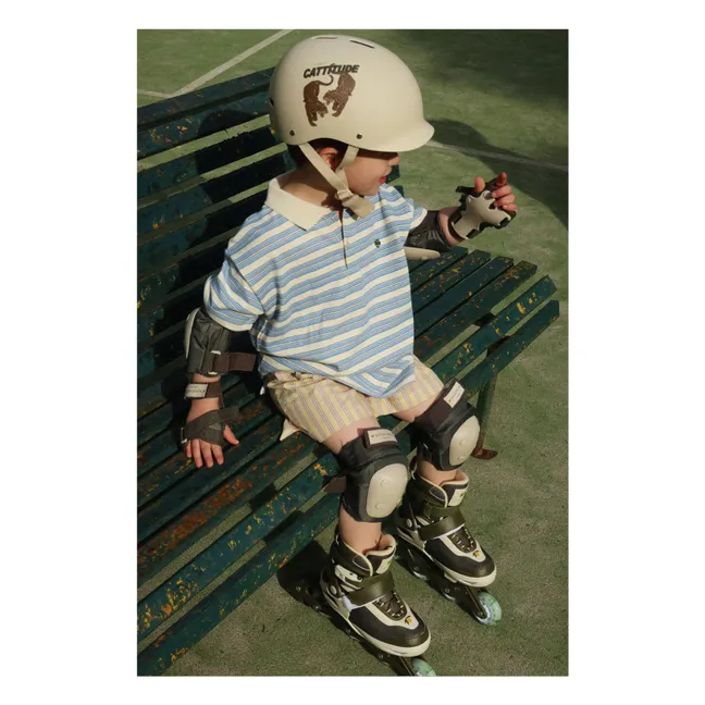 Polo Spotty Rayé Coton Bio | Bleu