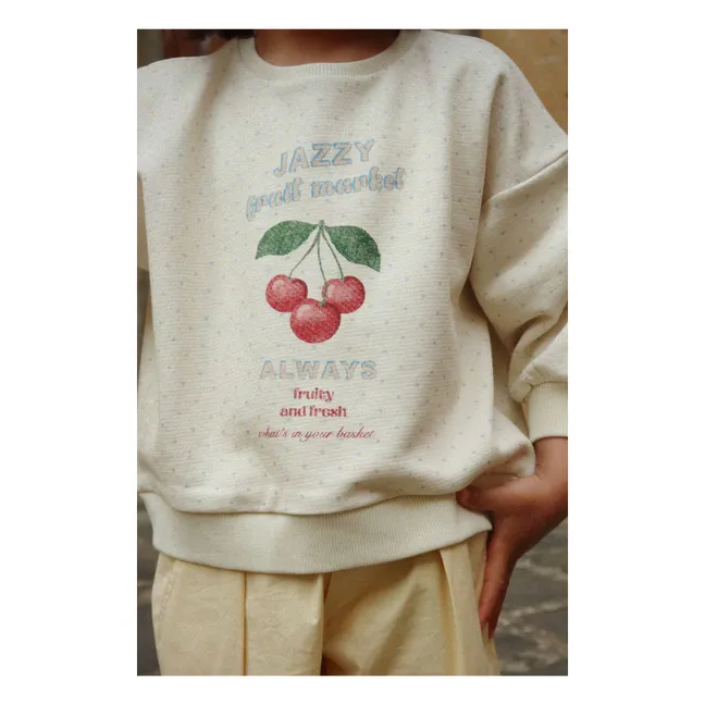 Sweat Loupy Pois Coton Bio | Ecru