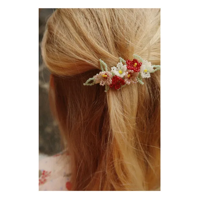 Barrette Fleurie | Vert d'eau