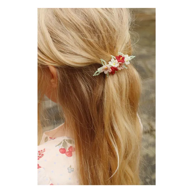 Barrette Fleurie | Vert d'eau