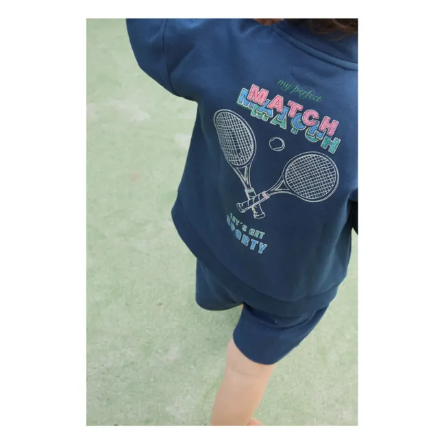 Sudadera con cremallera de algodón orgánico Lou | Azul oscuro