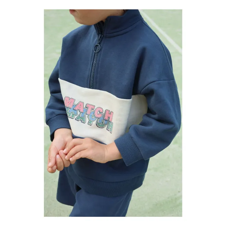 Sweat Zippé Lou Coton Bio | Bleu foncé- Image produit n°2