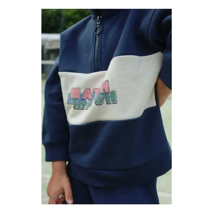 Sweat Zippé Lou Coton Bio | Bleu foncé- Image produit n°0