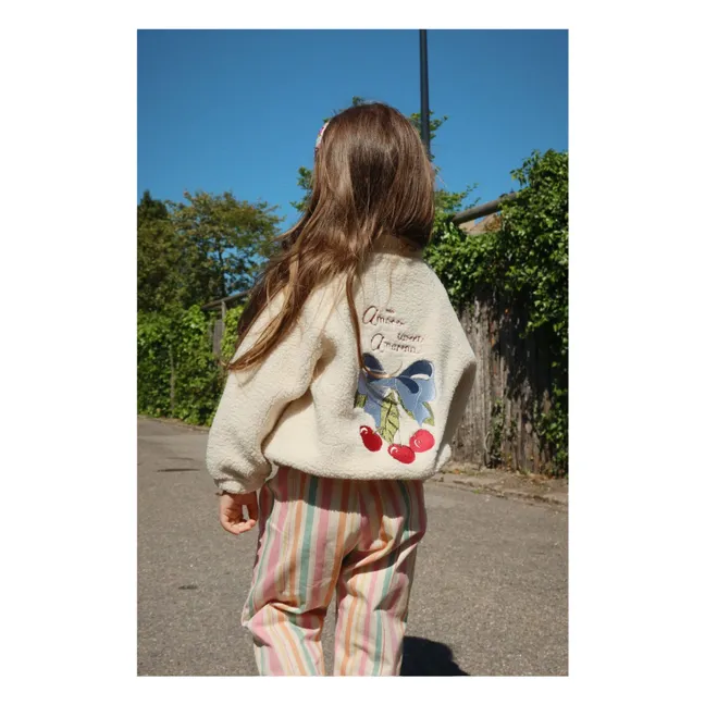 Jazz Sherpa Jacket Cherry Recycled Fibers | Cream