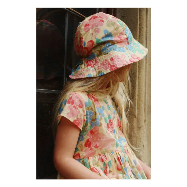 Chapeau Pacey Fleuri Coton Bio | Beige