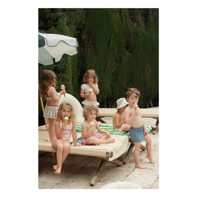 Maillot de Bain Jupe Pailleté Manon Cœurs | Ecru