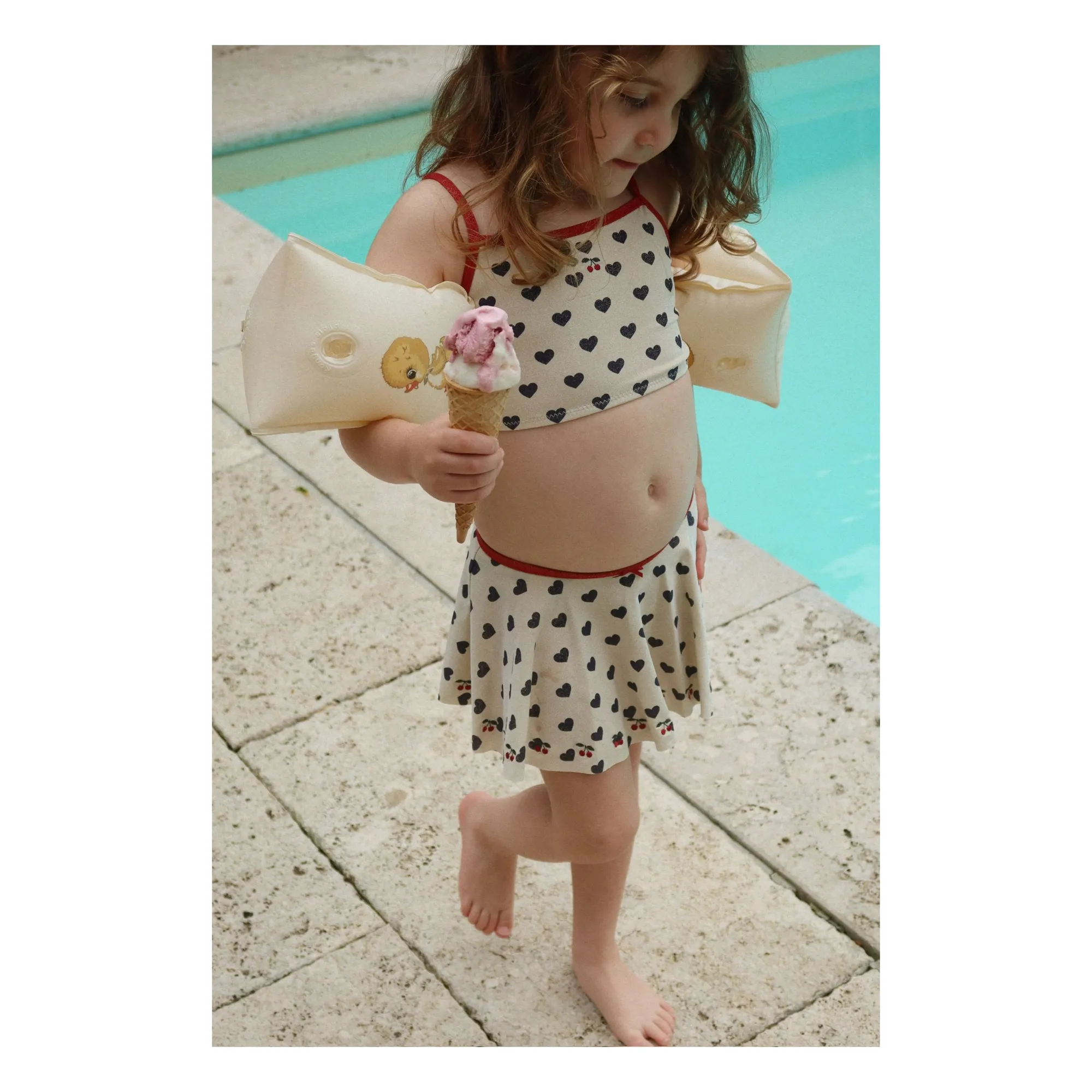 Traje de baño con falda de lentejuelas Manon Hearts | Crudo- Imagen del producto n°2