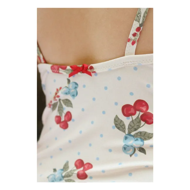 Costume da bagno in fibra riciclata Frago Cherry | Ecru