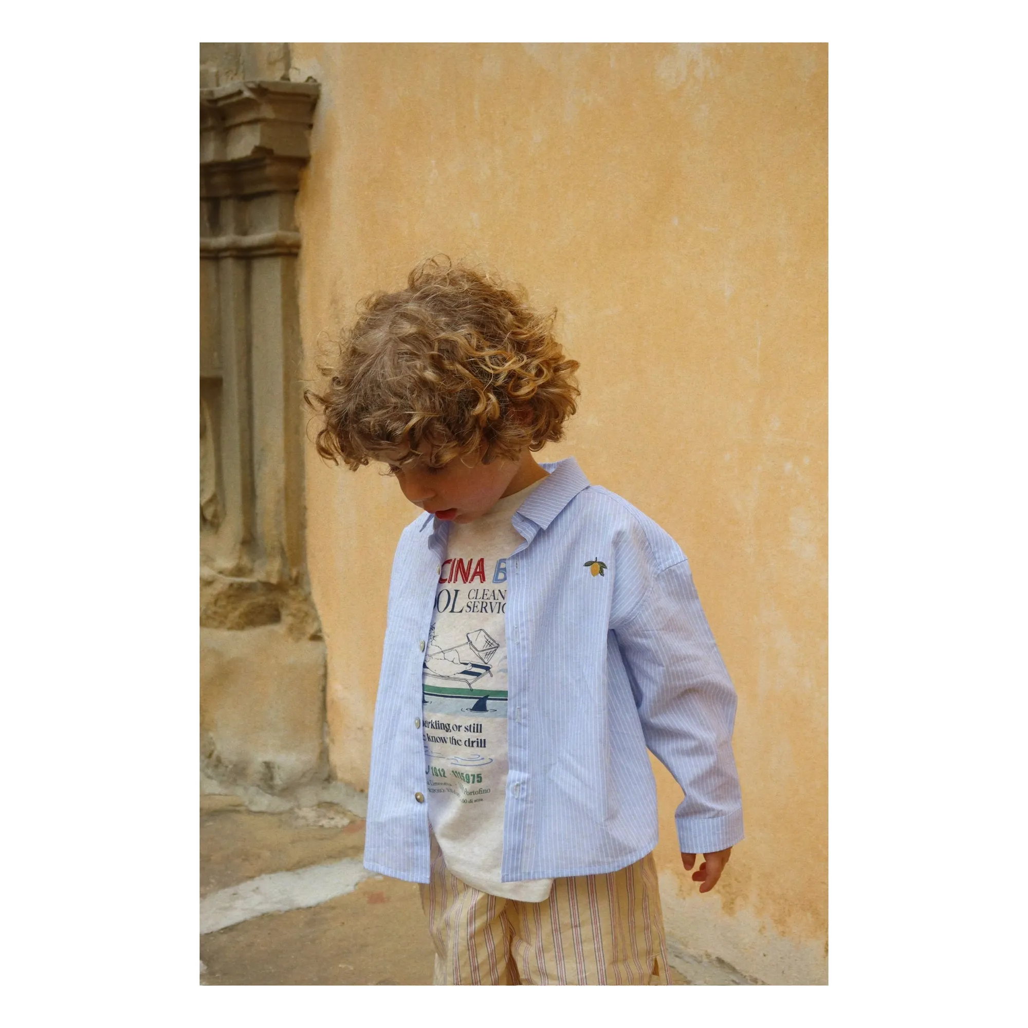 Camiseta Era Piscina Lino y algodón orgánico | Blanco- Imagen del producto n°5