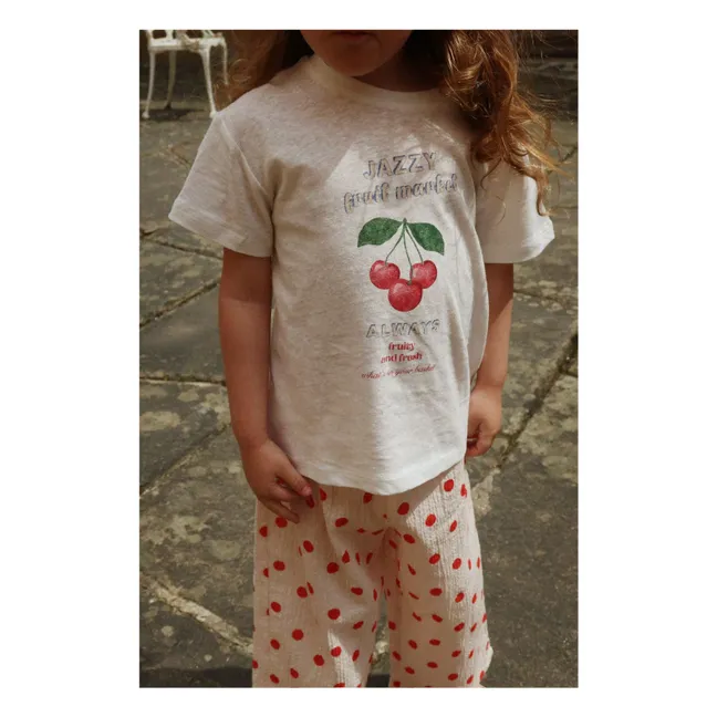 T-shirt Era Cerises Lin et Coton Bio | Blanc