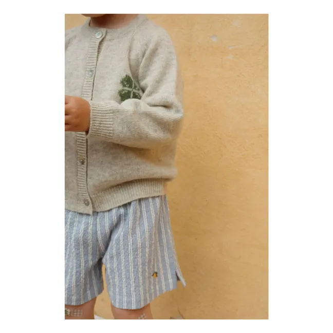 Short Elliot Rayé Coton Bio | Bleu