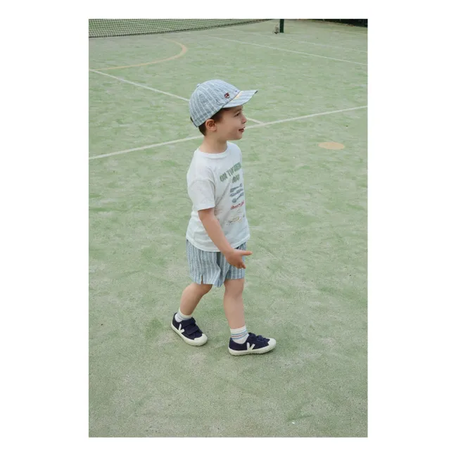 Cappellino Elliot a righe in cotone biologico | Blu