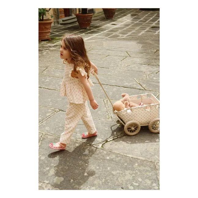 T-shirt Volants Coco Coton Bio | Rose pâle