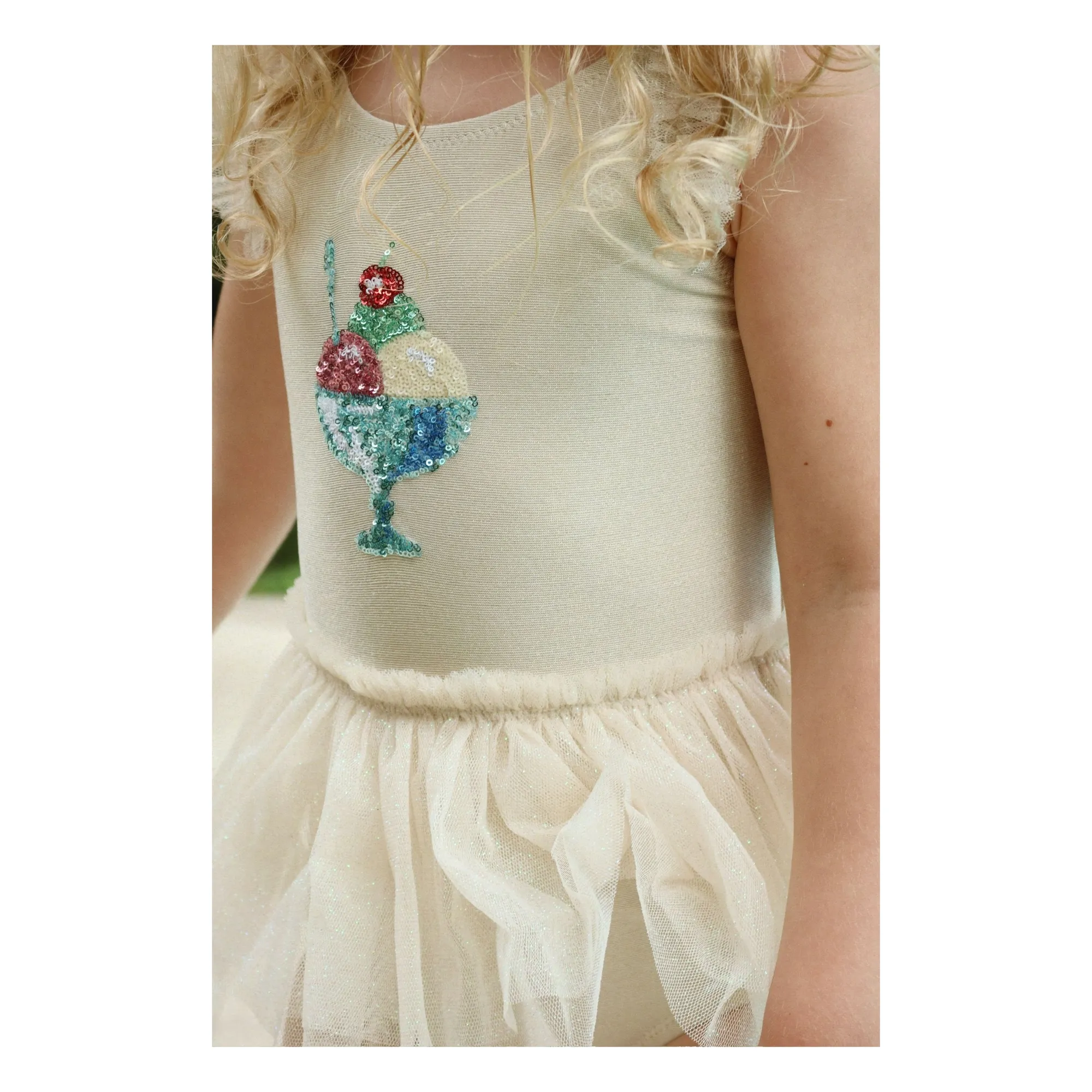 Traje de baño de tul Amandine | Crema- Imagen del producto n°2