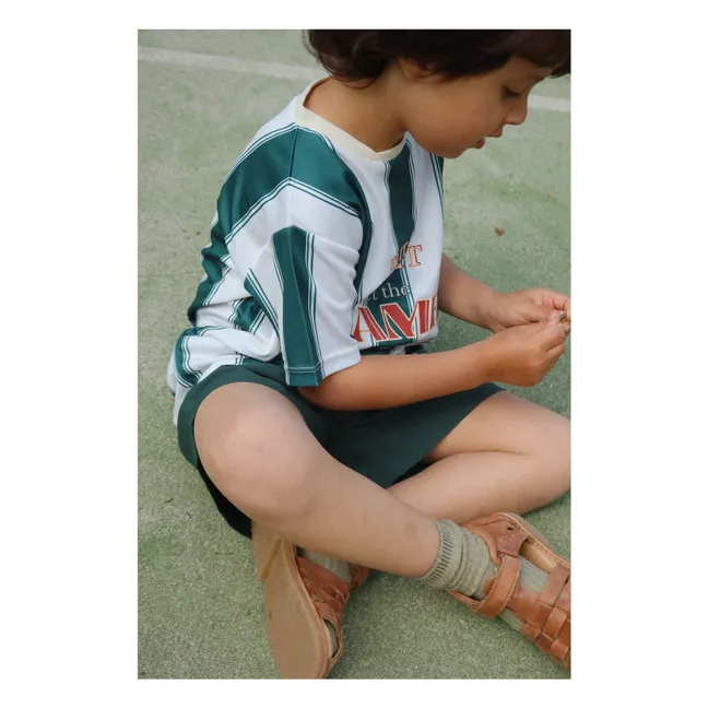 T-shirt Act Rayé Fibres Recyclées | Vert