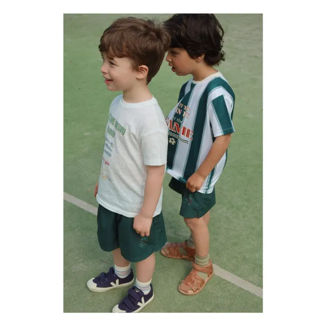 Act Camiseta de rayas Fibras recicladas | Verde