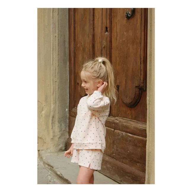 Short Sweat Spotty Pois Coton Bio | Pale Pink