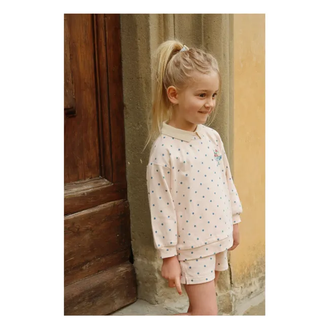 Short Sweat Spotty Pois Coton Bio | Pale Pink