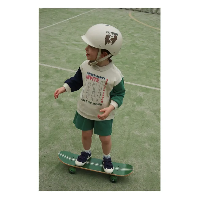 Sudadera polo de algodón orgánico Spotty Dinner Party | Beige