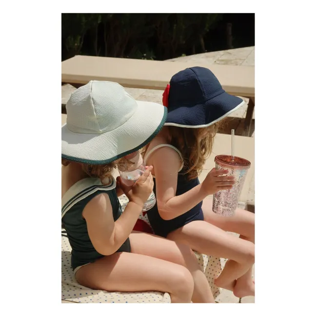 Bañador Sailor de fibras recicladas acanalado | Verde Oscuro