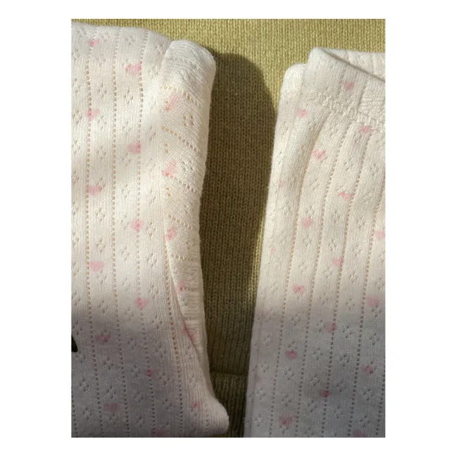 Legging Minnie Cœurs Coton Bio | Ecru