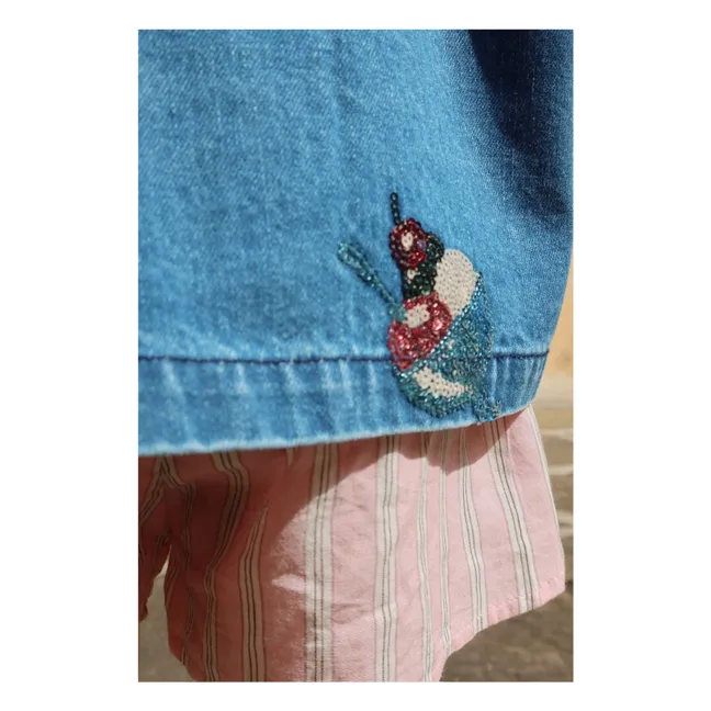 Veste Denim Sequins Magot Glaces Coton Bio | Bleu