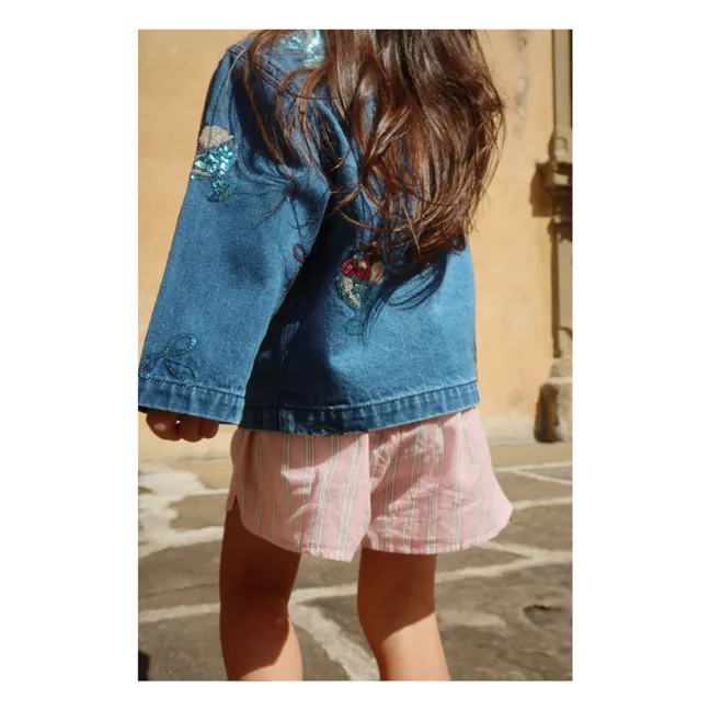 Veste Denim Sequins Magot Glaces Coton Bio | Bleu