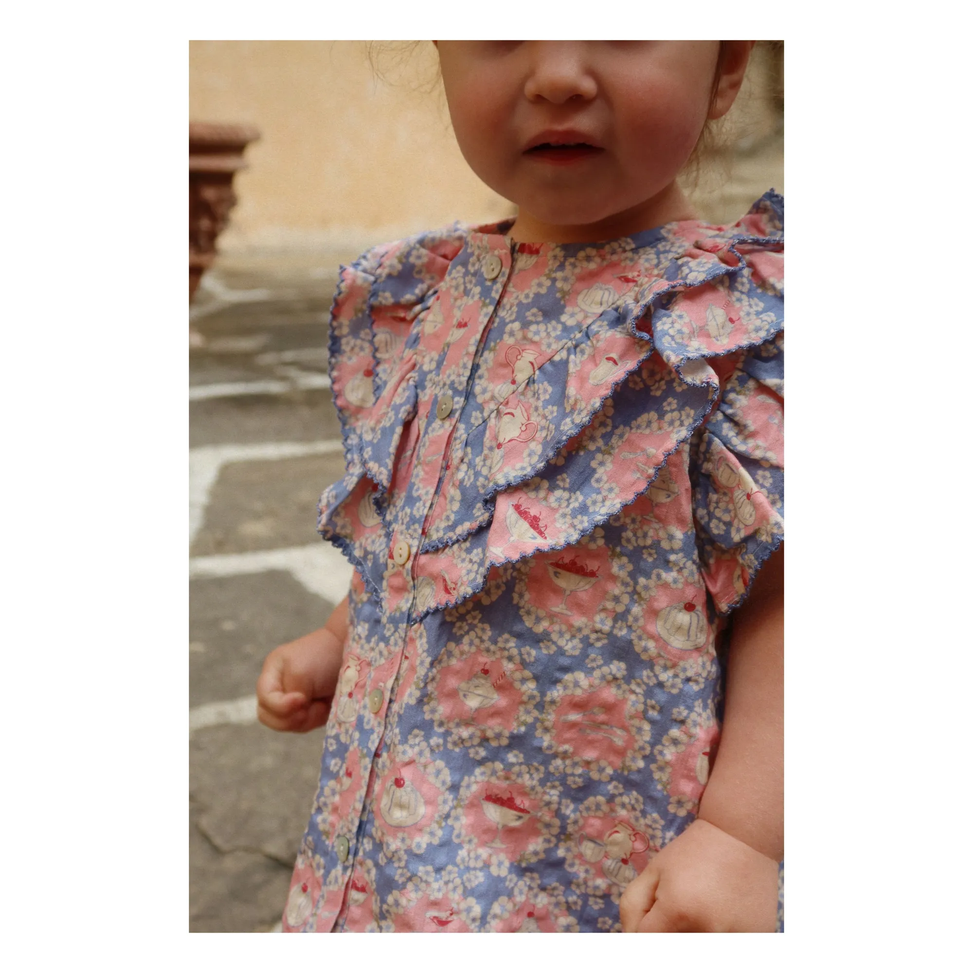 Blouse Kim Snacks Coton Bio | Bleu- Image produit n°2