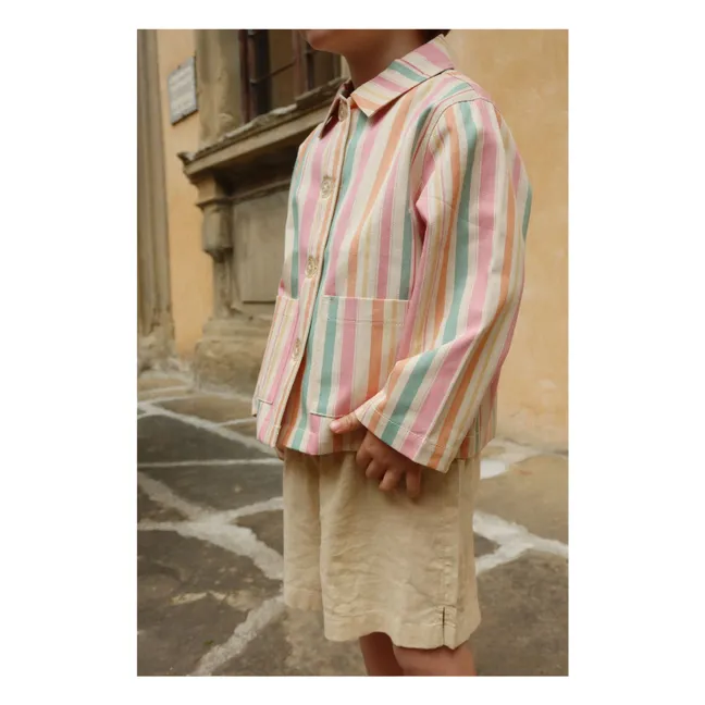 Veste Frankie Rayée Coton Bio | Rose